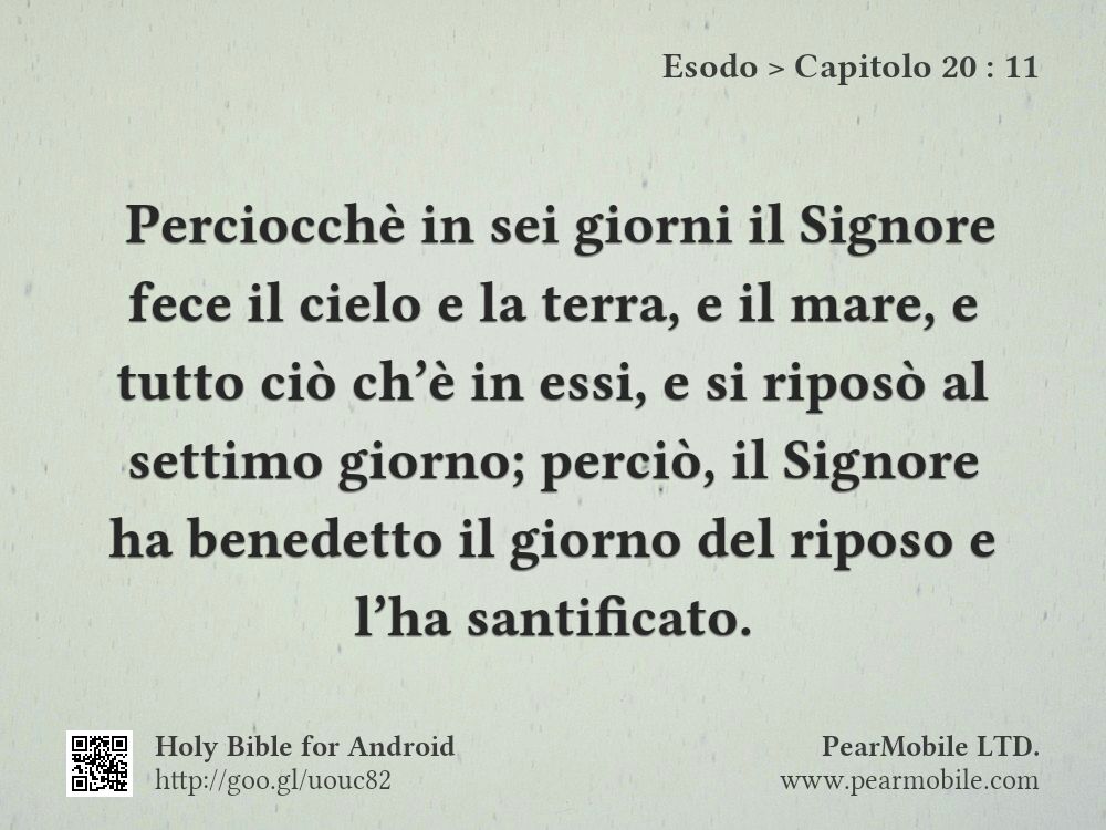 Esodo, Capitolo 20:11
